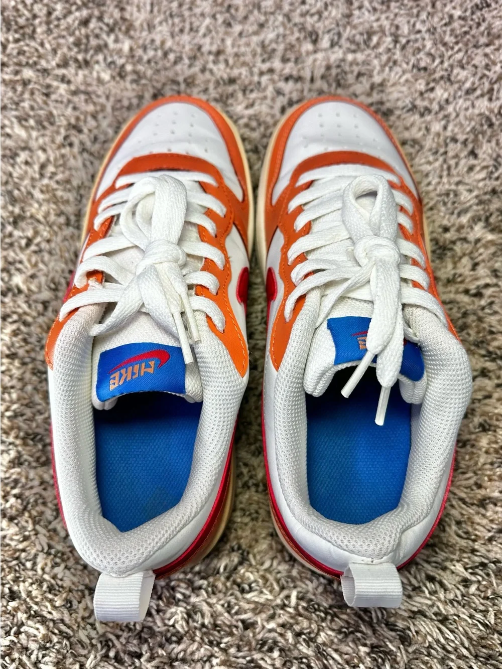 Nike Court Borough Low 2 Youth Size 5.5/7W Shoes‎ BQ5448-119 Sail Hot Curry/Red